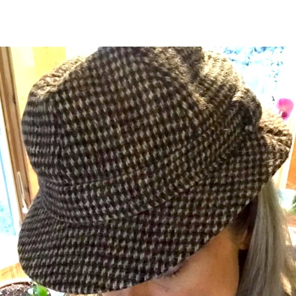 McEwens Shop brown Harris Tweed WOOL HAT Scotland, herringbone, Sherlock Holmes - Picture 5 of 8